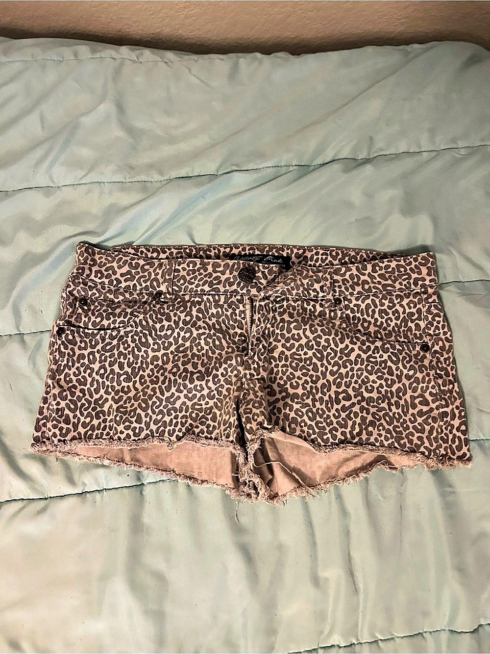Leopard Print Jean Shorts